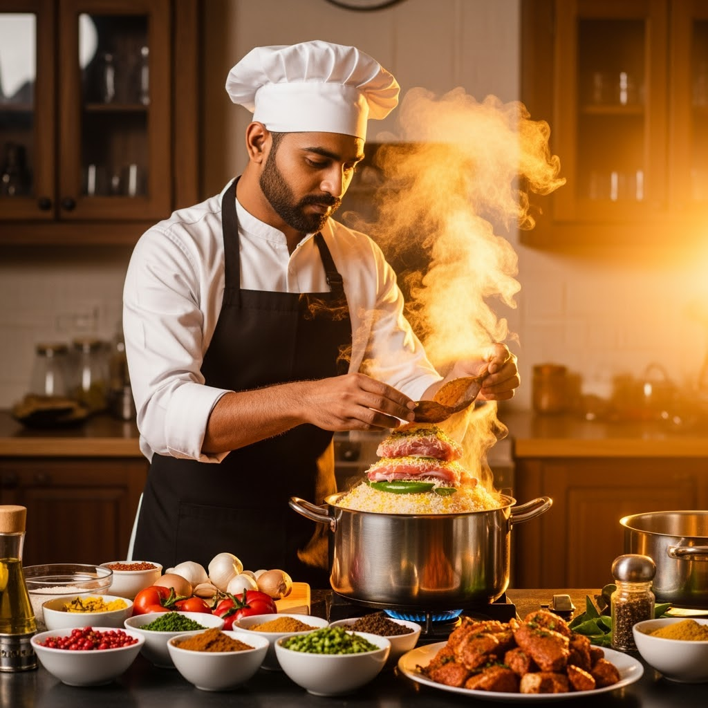 Expert Sri Lankan chef at Cooking Class Ceylon teaching authentic traditional recipes in Kandy cooking school